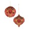 Melrose Beaded Onion and Ball Glass Christmas Ornaments - 4.75" - Red and Gold - 6ct